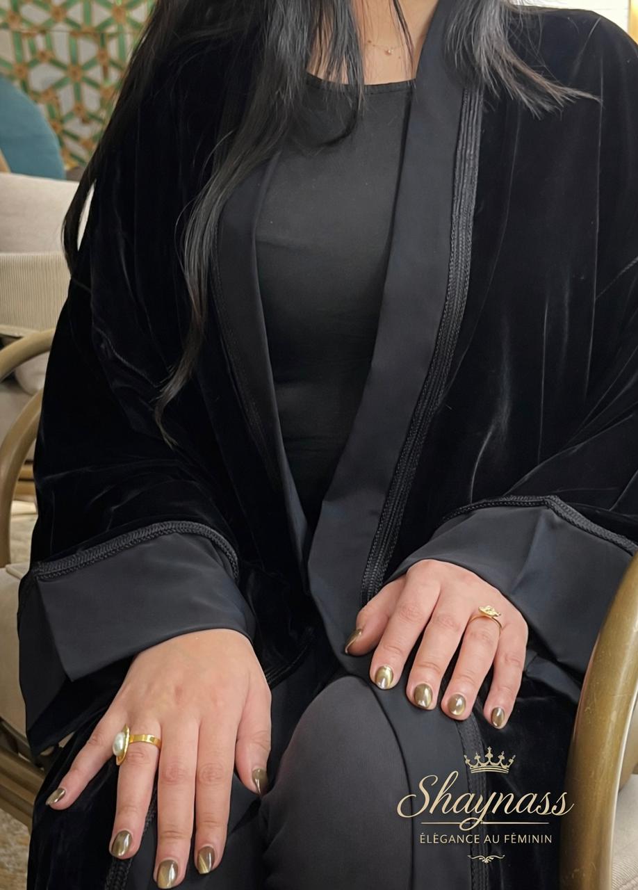 Abaya Velours - Élégance Brodée