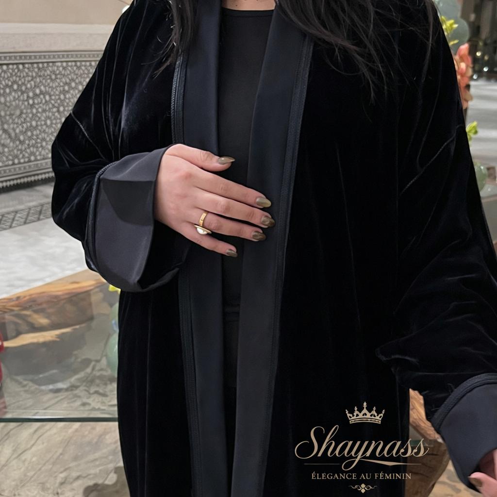 Abaya Velours - Élégance Brodée